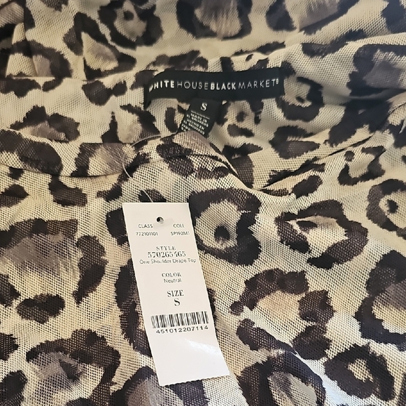 WHBM Leopard Print One-Shoulder Top - Picture 4 of 4